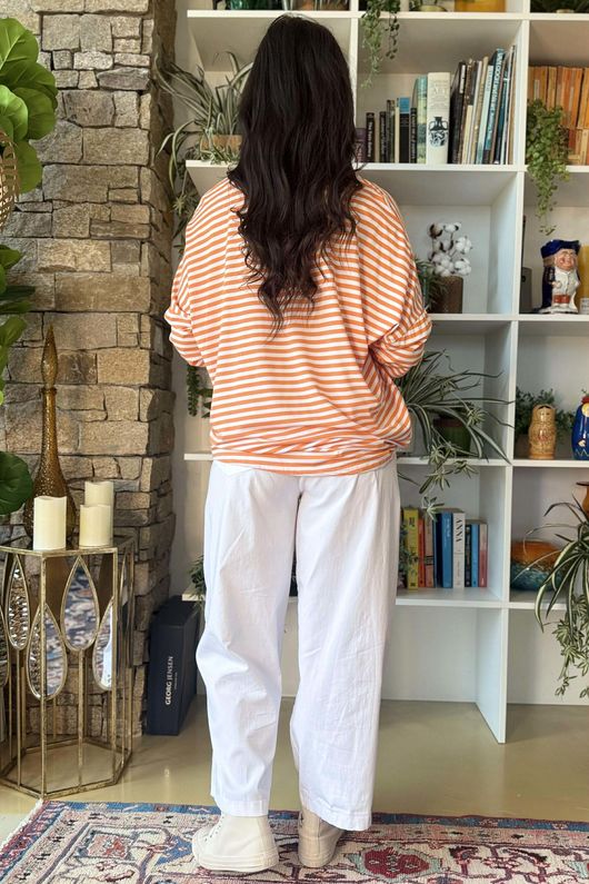  Perfect Breton V Long Sleeve Top Aperol /14